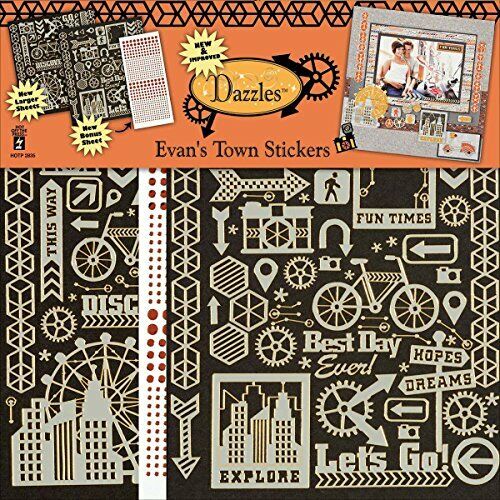 Hot Off The PressDazzles Stickers 2/Pkg-Evan s Town, altri (d5p)