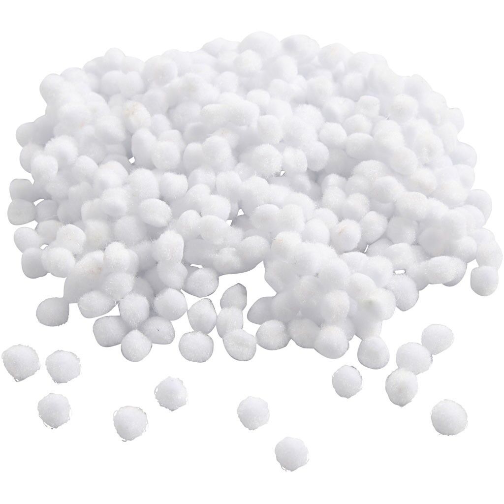100 pom pom 10 mm ponpon bianchi SCRAPBOOKING DECORAZIONI applicazioni BOMBON...