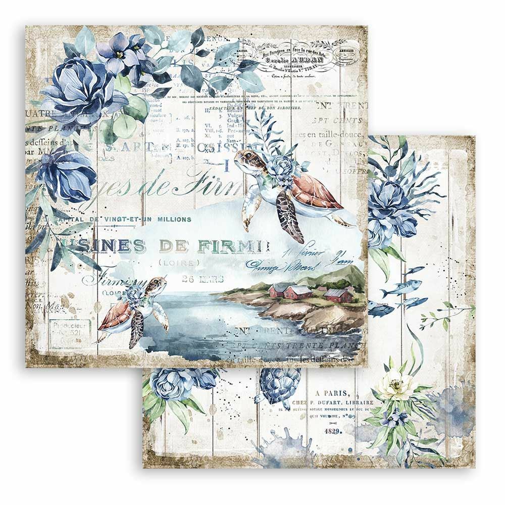Carta Scrap Romantic Sea Dream Tartaruga Stamperia cartoncino decorativo