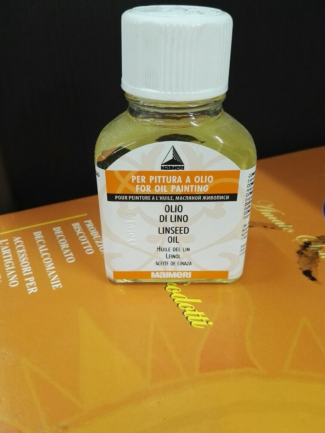 MAIMERI OLIO DI LINO DA 75ML DILUIZIONE COLORE A OLIO  FLACONE IN VETRO