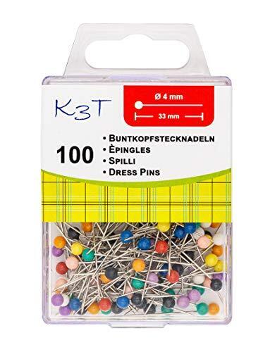TSI Spilli con Testa Colorata, Metallo, Argento, 3.8 x 0.1 x 0.1 cm, 100 (L9l)