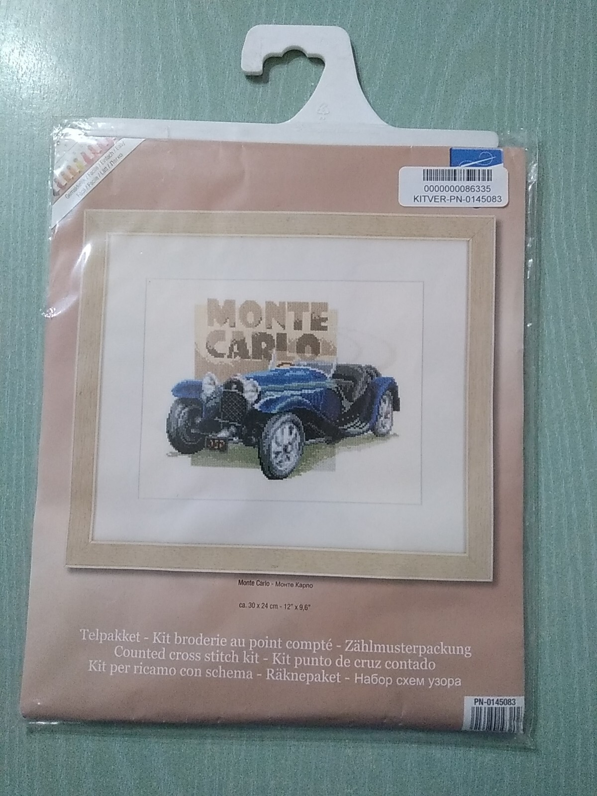KIT PUNTO CROCE QUADRETTO 30x24 MONTE CARLO - VERVACO