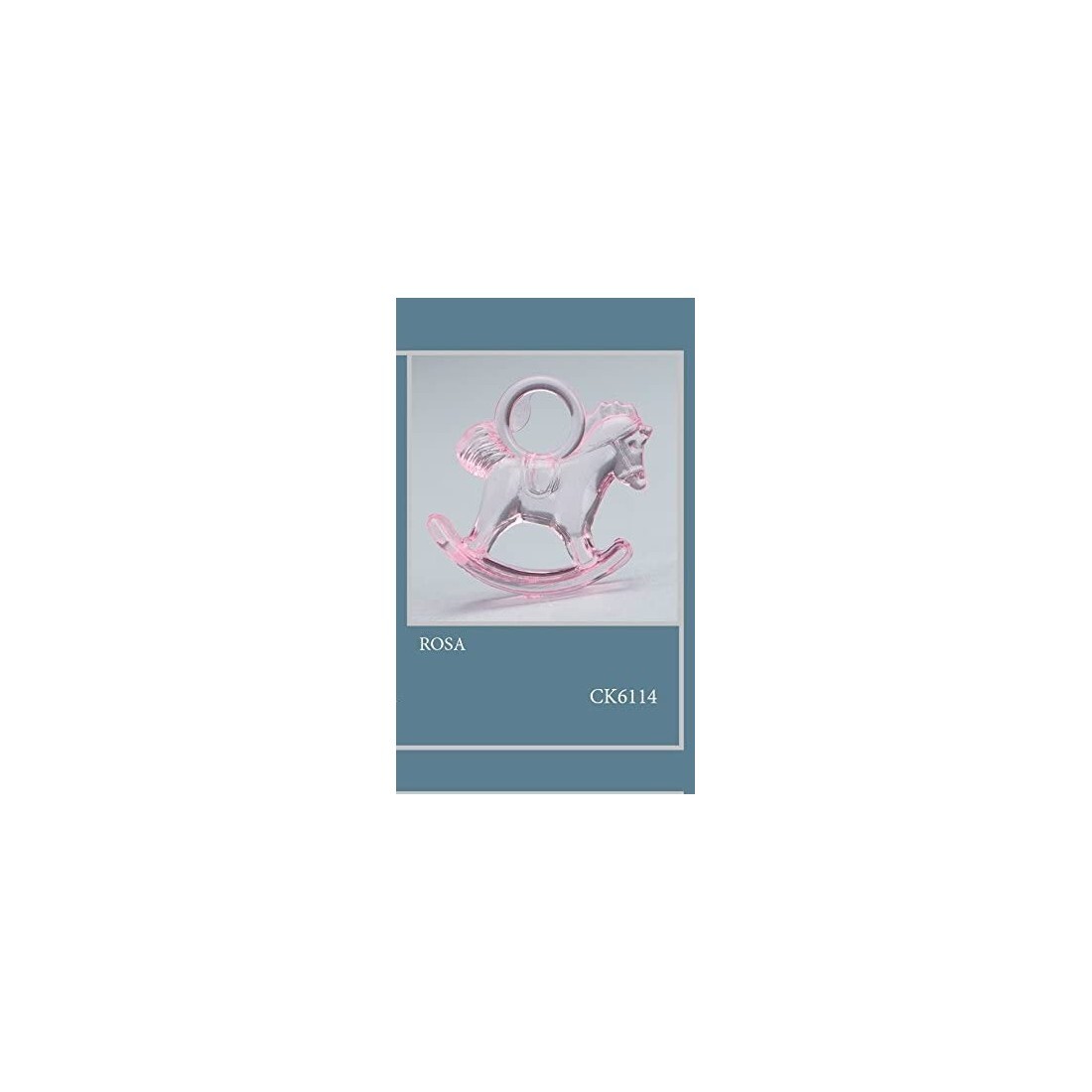 50 PZ DECORAZIONE CAVALLO A DONDOLO IN PLASTICA ROSA 2,5x3 CM | BOMBONIERA APPLI