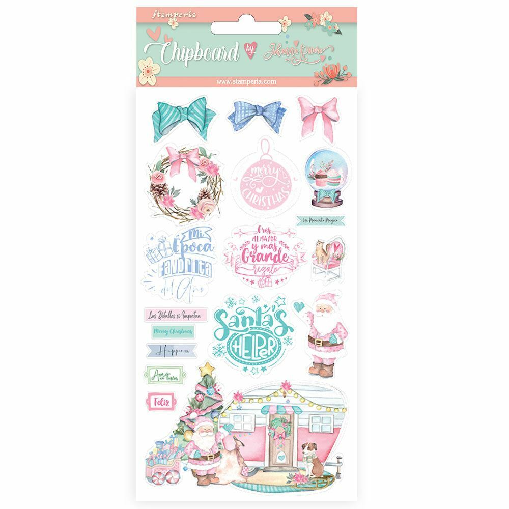 Chipboard Adesivo Christmas Rose Stamperia