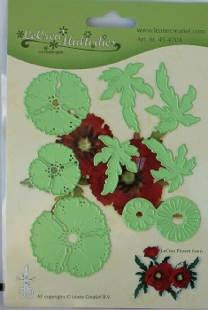 Set da 8 FUSTELLE papavero 3D die compatibili con Big Shot fiore fiori fustel...