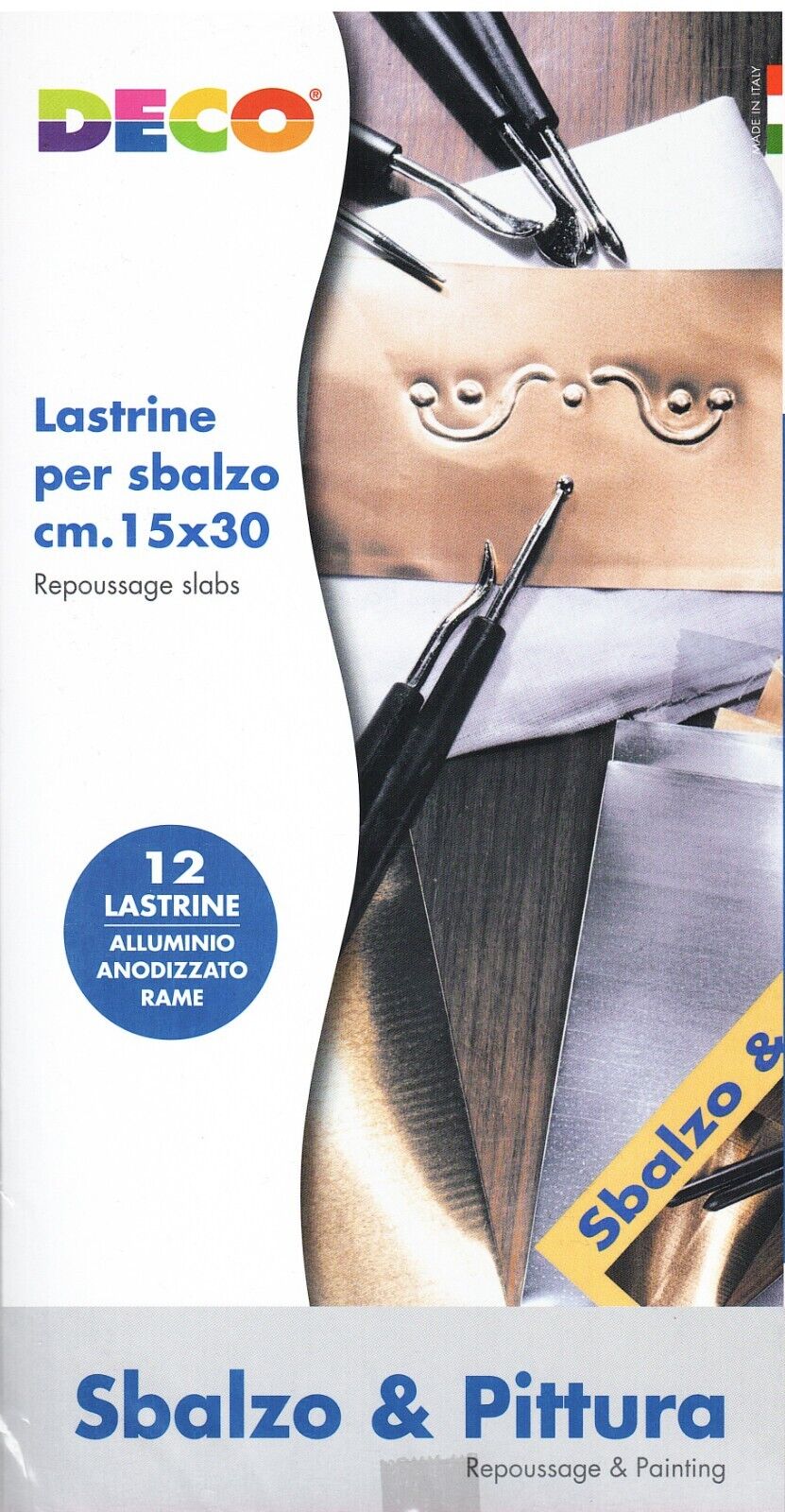 Lastrine Rame Per Sbalzo e Incisione 15x30 Confezione 12 Fogli DECO CWR