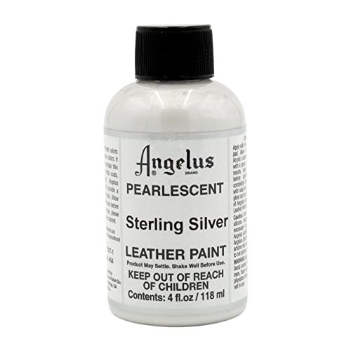 Angelus Leather Paint Pearlescent Sterling Silver, 4 ounce jar (R2B)