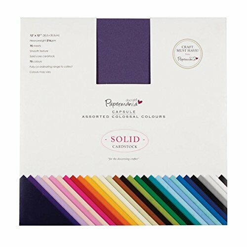 Docrafts, Set di cartoncini quadrati, (Blue/Orange/Red), 12 x 12, 75 pz. (o1c)