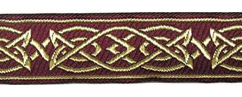 10 m di passamaneria celtica, larghezza 25 mm, colore: oro bordolese (k3a)