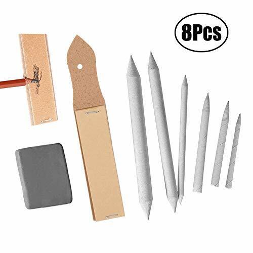 LEEQ Set Accessori Disegno Blending Stumps And Tortillions Carta vetrata (T8V)