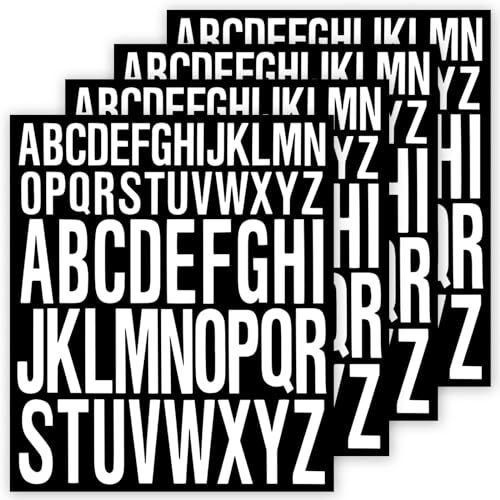 4 Fogli Lettere Adesive,Adesivi Lettere Alfabeto,Fai da Te Lettera (d8A)
