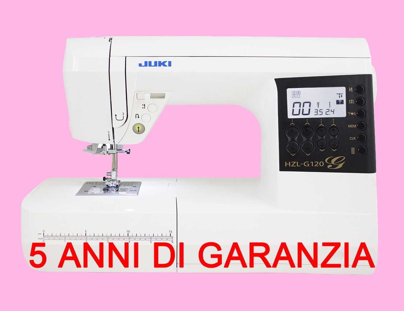 MACCHINE MACCHINA DA PER CUCIRE ELETTRONICA JUKI HZL G120 CUCITO CUCITRICE G 120