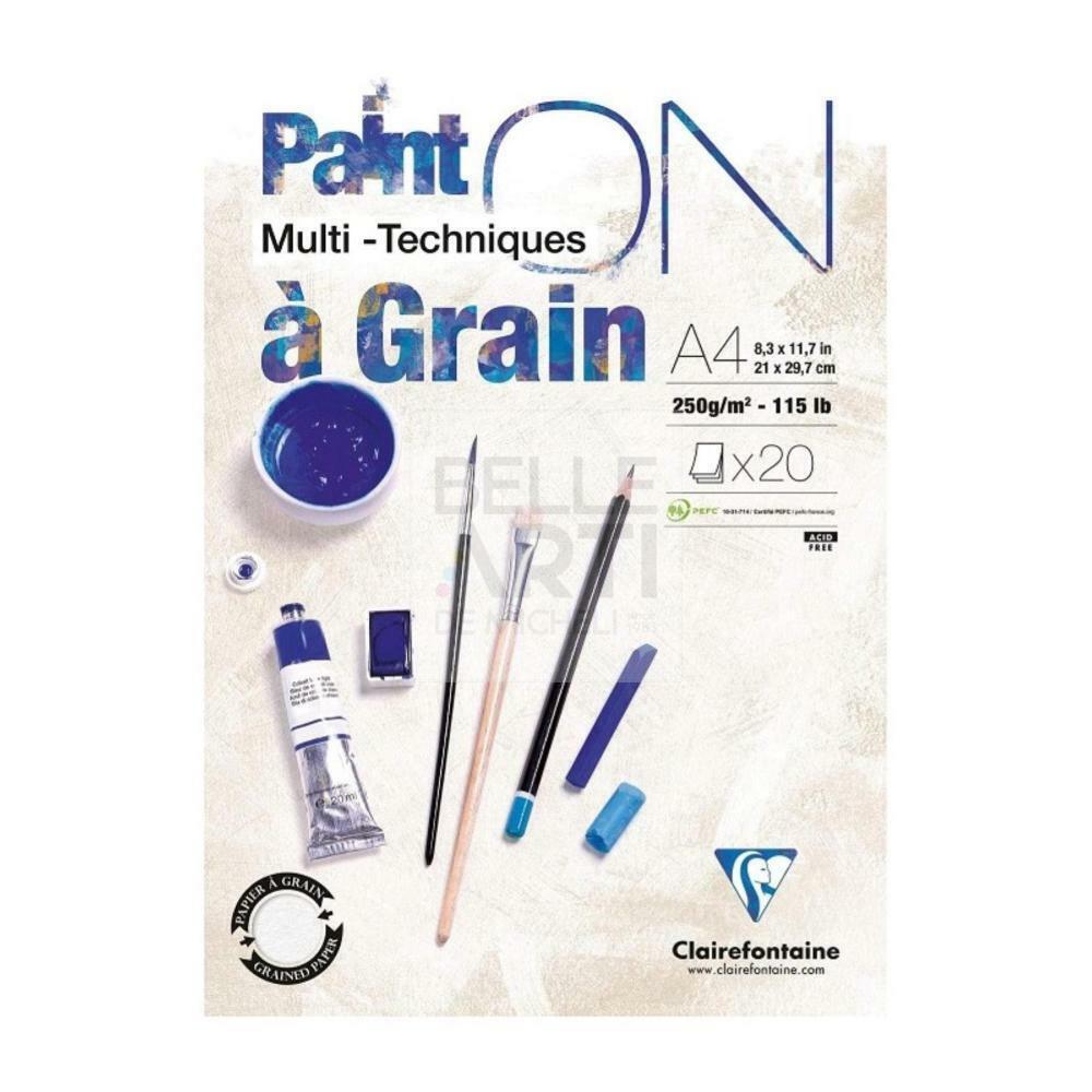BLOCCO CARTA MULTITECNICA PAINT'ON "À GRAIN" 250 GR A4