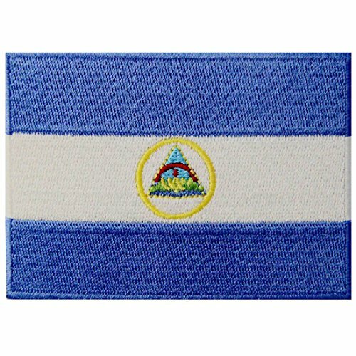 EmbTao Bandiera del Nicaragua Termoadesiva Cucibile Ricamata Nicaragua (m8v)
