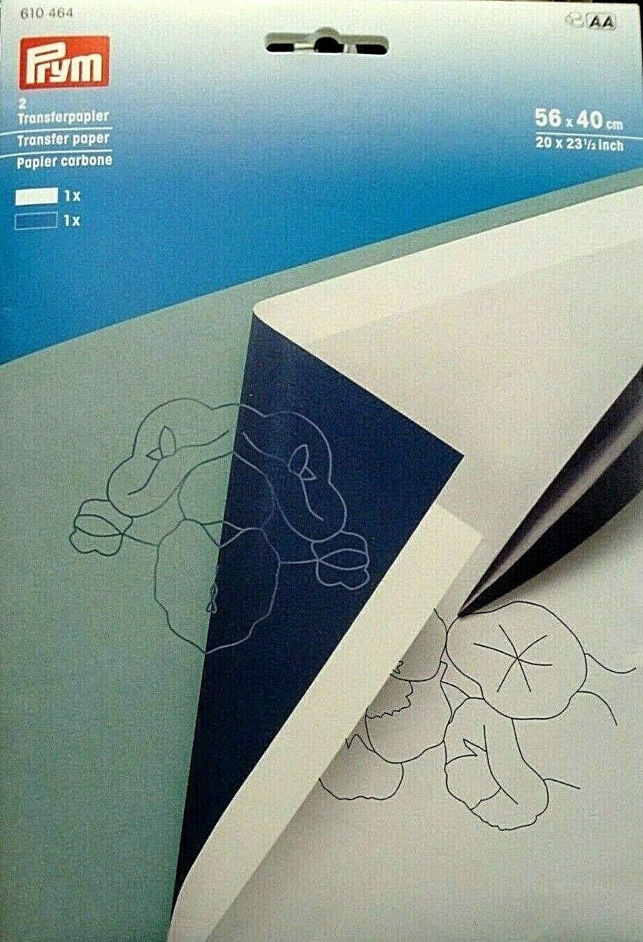 CARTA TRASFERIBILE per varie superfici 2 FOGLI ( BIANCO E BLU ) CM.56 X 40
