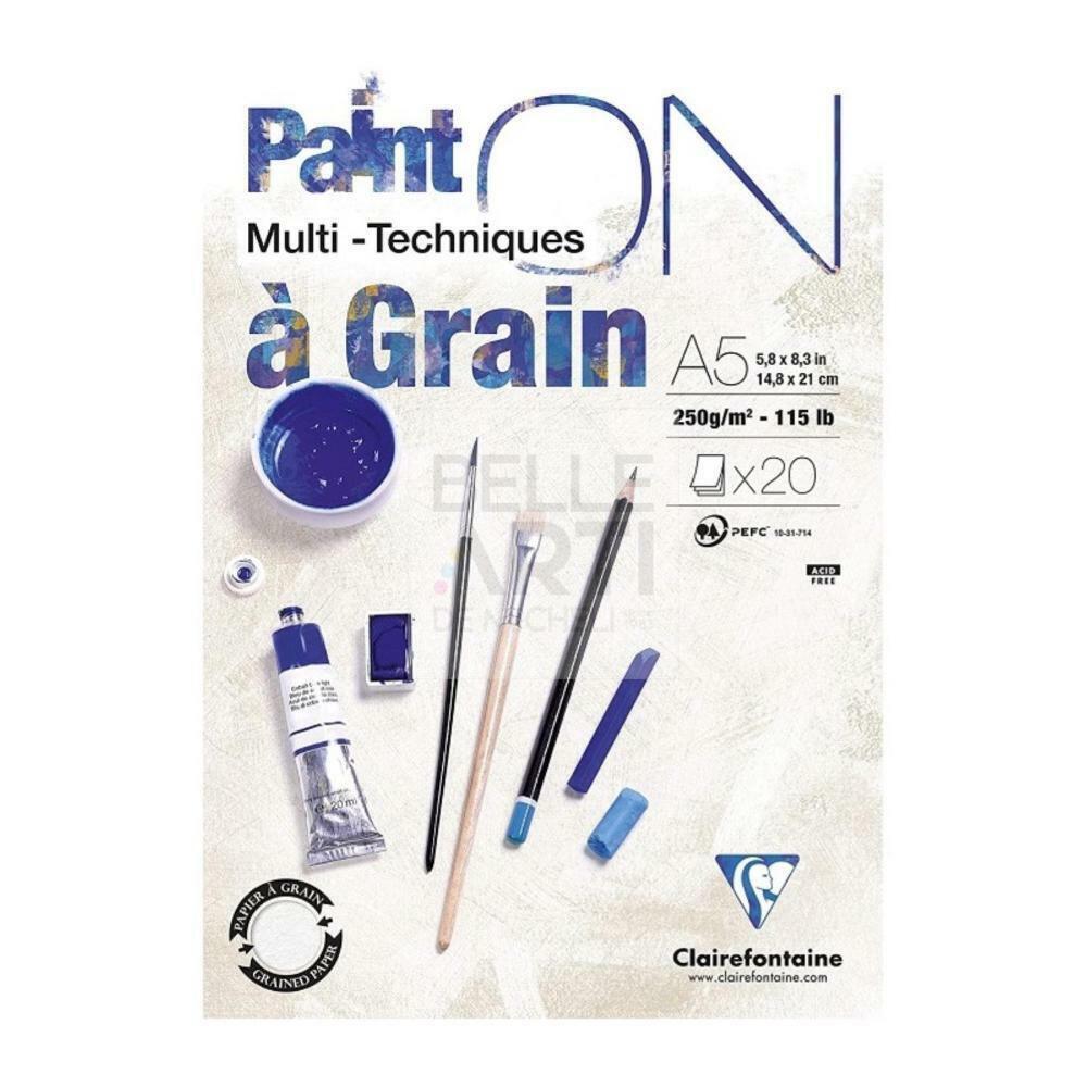 BLOCCO CARTA MULTITECNICA PAINT'ON "À GRAIN" 250 GR A5