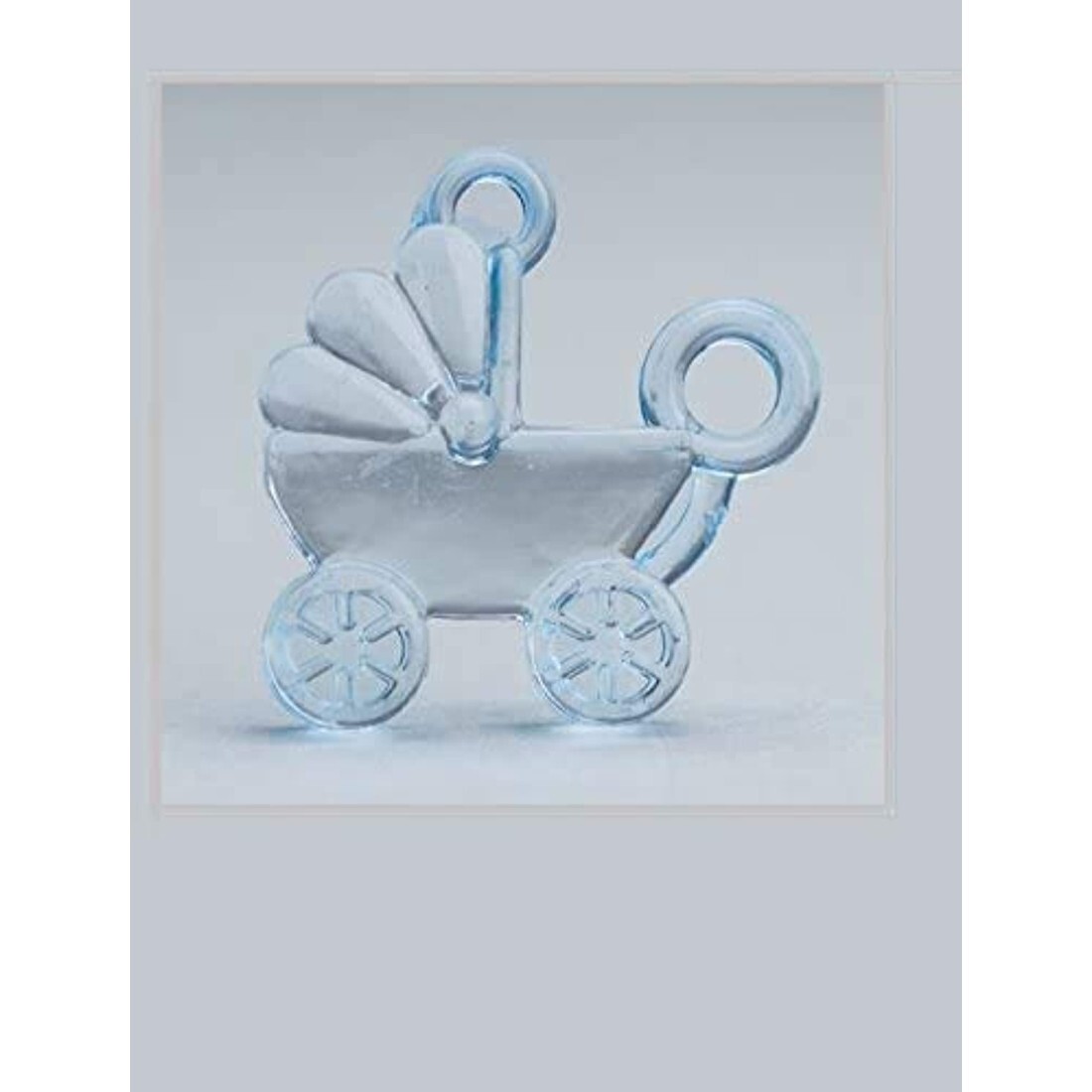 50 PZ DECORAZIONE CULLETTA IN PLASTICA CELESTE 3x3 CM | BOMBONIERA APPLICAZIONE