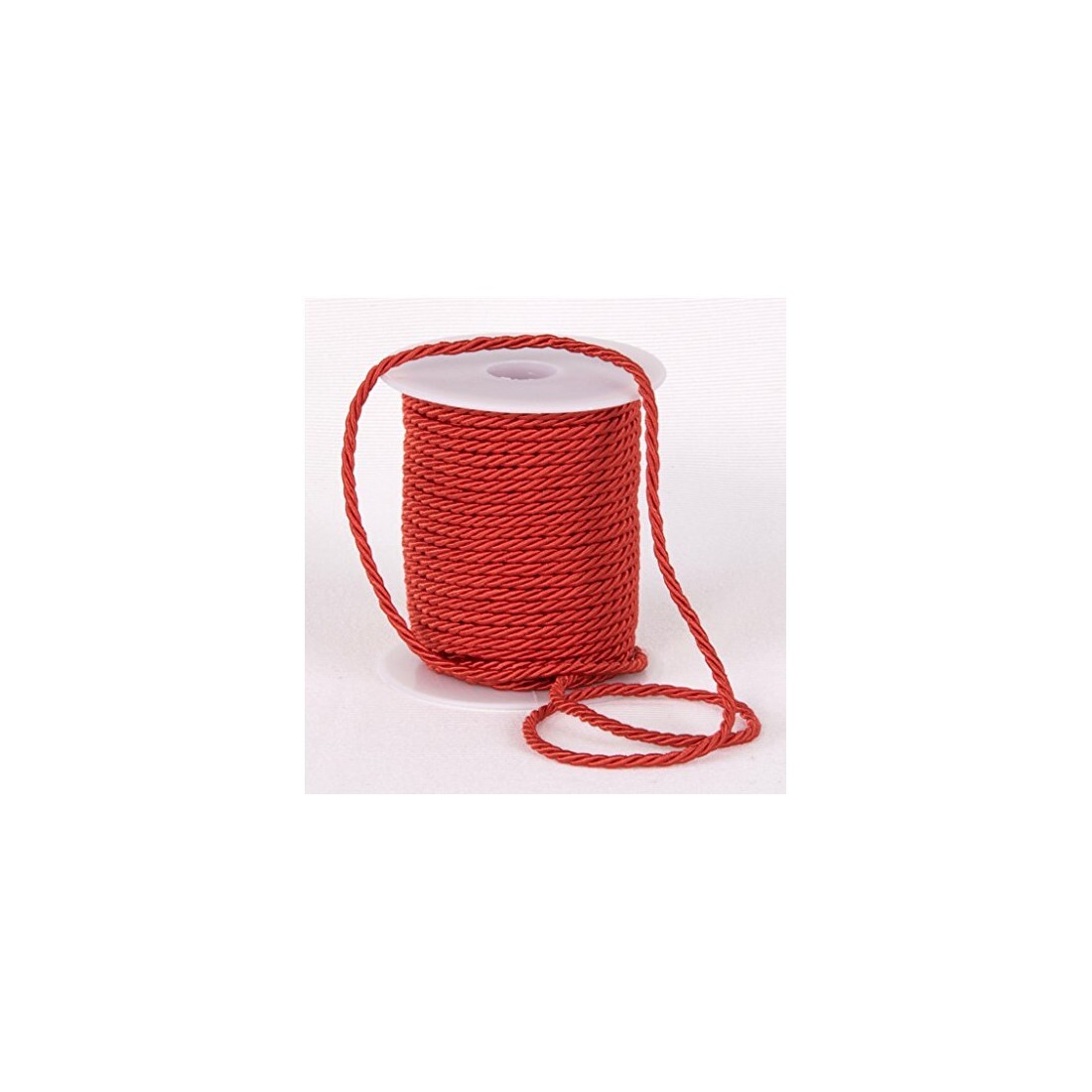 CORDONCINO CORDA CORDINO VISCOSA 3 CAPI DIAMETRO 3 MM ROTOLO DA 25 METRI | ROSSO