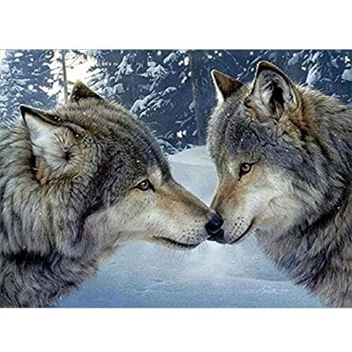 Diamond Painting Lupi, Kit per Diamond Painting 5D, Diamond Painting (e4n)