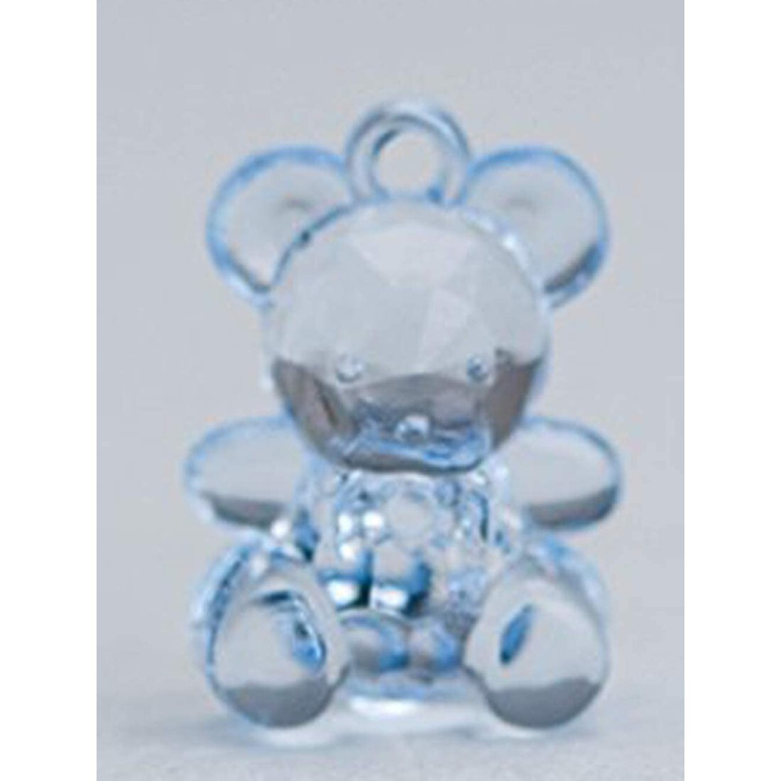 50 PZ DECORAZIONE ORSETTO IN PLASTICA CELESTE 1,5x2 CM | BOMBONIERA APPLICAZIONE