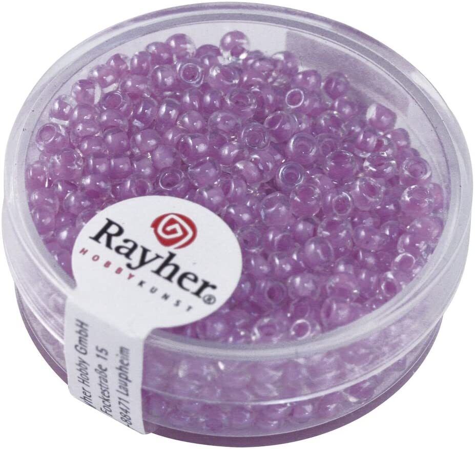 RAYHER - 17gr - ROCAILLE "ARKTIS" SMALTATE CON FORO Ø2,6MM - COLORE LILLA
