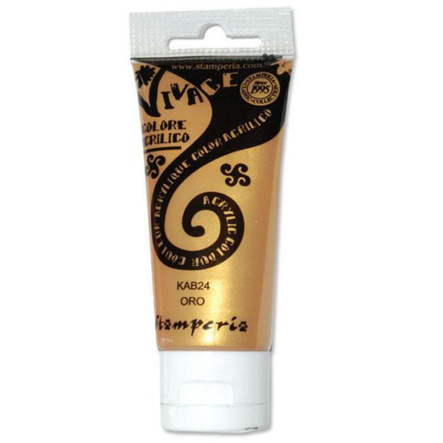 COLORE ACRILICO VIVACE Paint KAB24 60 ml oro acrilici acrylic colours Gold co...