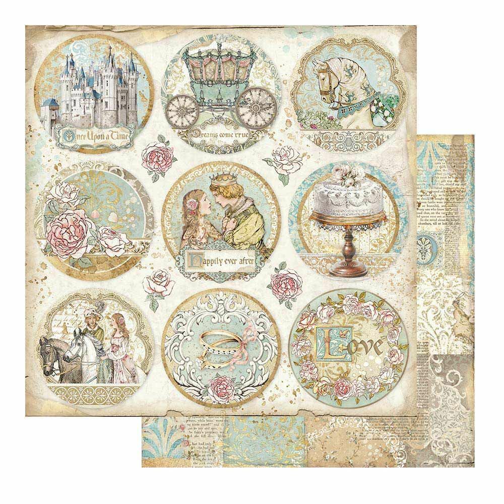 Carta Scrap Sleeping Beauty tondi by Stamperia