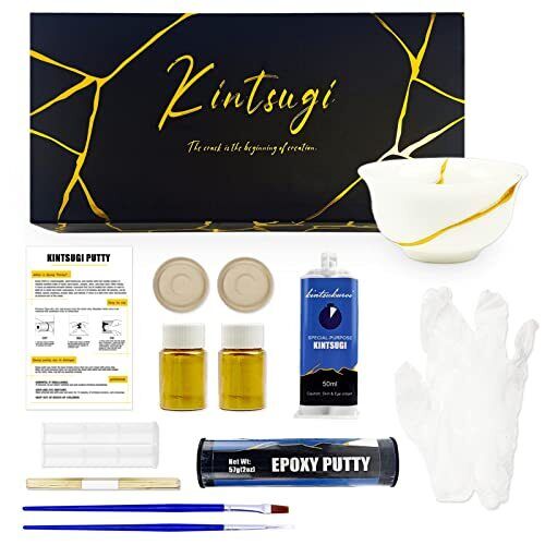 Kintsugi Kit di riparazione Gold Upgrade per riparare le tue ceramiche (d5K)