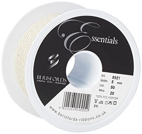 Berisfords Cordoncino Barley Twist 5 mm x 20 m, Panna (P7D)