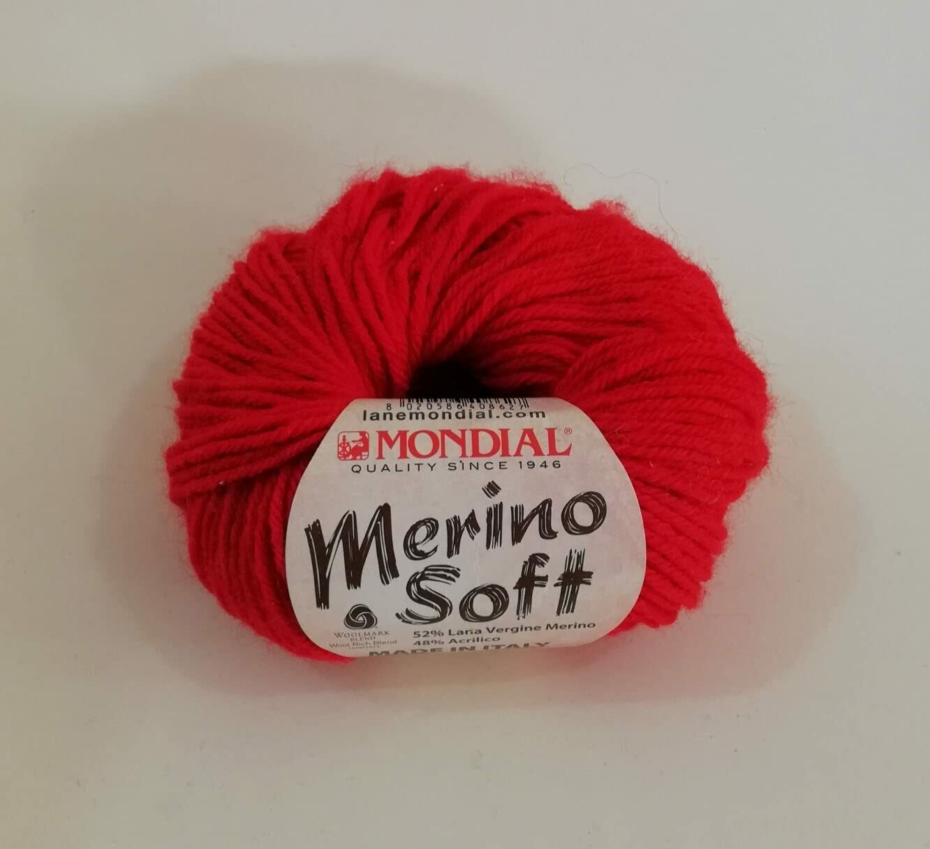 LANA VERGINE MERINO GR 50 MT 125 (50g - 563 Rosso)
