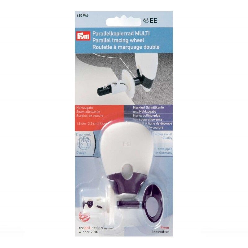 ROTELLA DA SARTO PER SEGNARE LINEE PARALLELE CON GESSO SU TESSUTI PRYM 610943