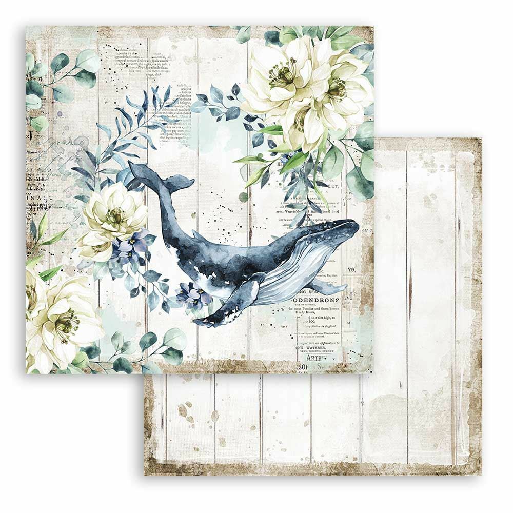 Carta Scrap Romantic Sea Dream Balena Stamperia cartoncino decorativo