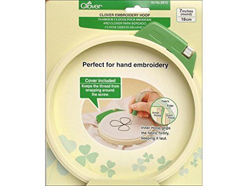 Clover Plastic Embroidery Stitching Hoop 7"- (t7u)