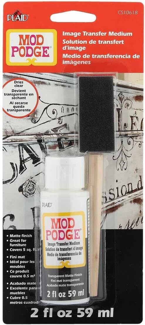 59 ml MOD Podge Image Transfer Medium Clear with Brush set con pennello a spugna