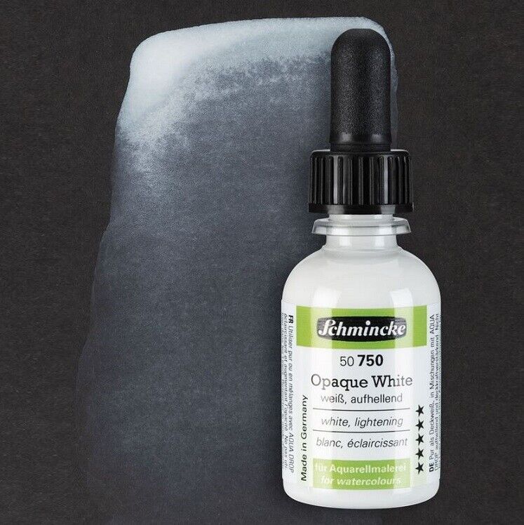 Schmincke 30 ml colore aerografo / acquerello 50750 OPAQUE WHITE BIANCO COPRENTE