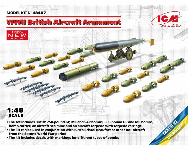 ICM WWII British Aircraft Armament 1:48 48407 modellismo