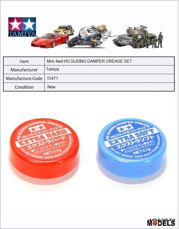 Mini 4wd HG SLIDING DAMPER GREASE SET - Grasso per Sliding Damper Tamiya 15471