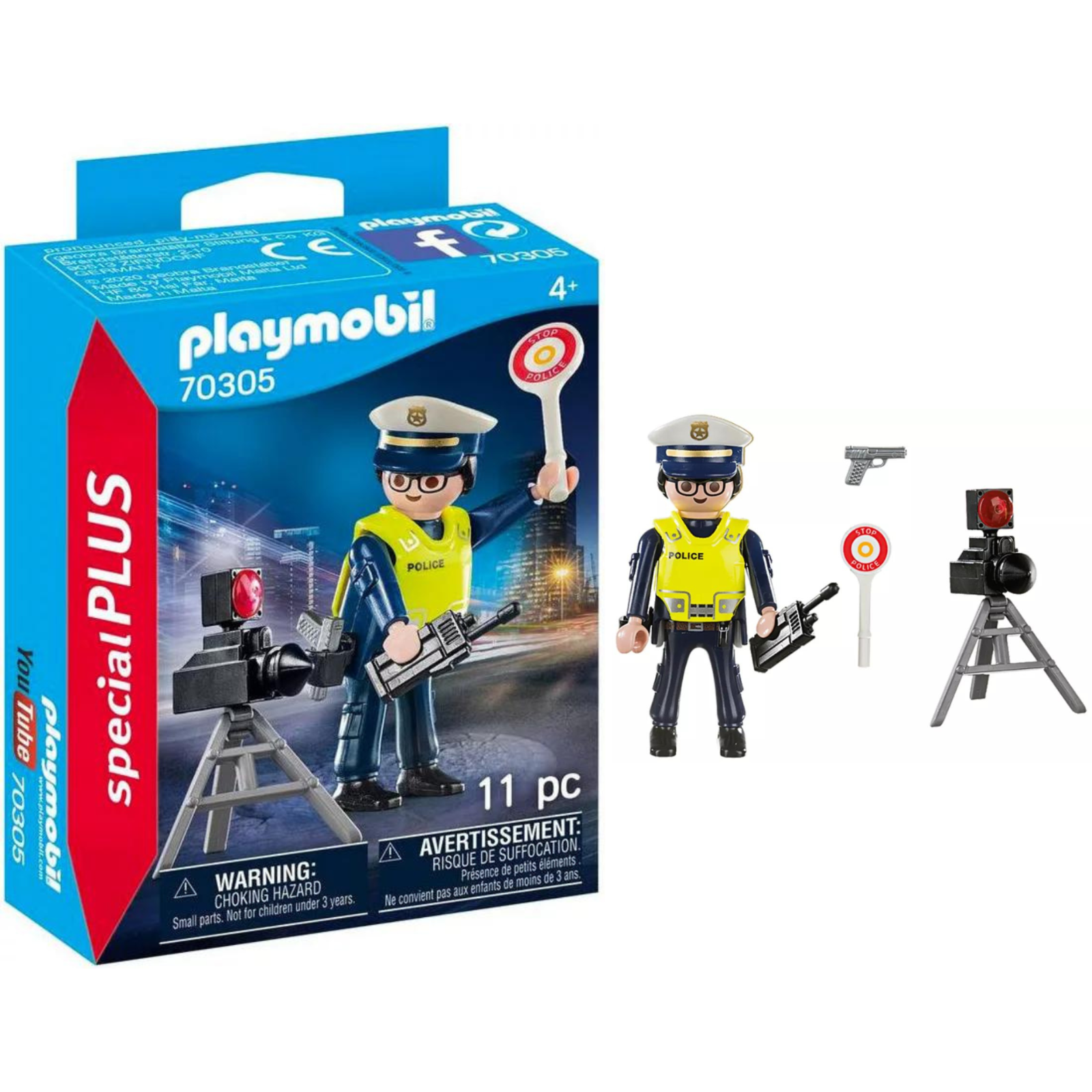 Playmobil Special Plus 70305 Poliziotto Con Radar Statuette Mazzo Di Costruzione