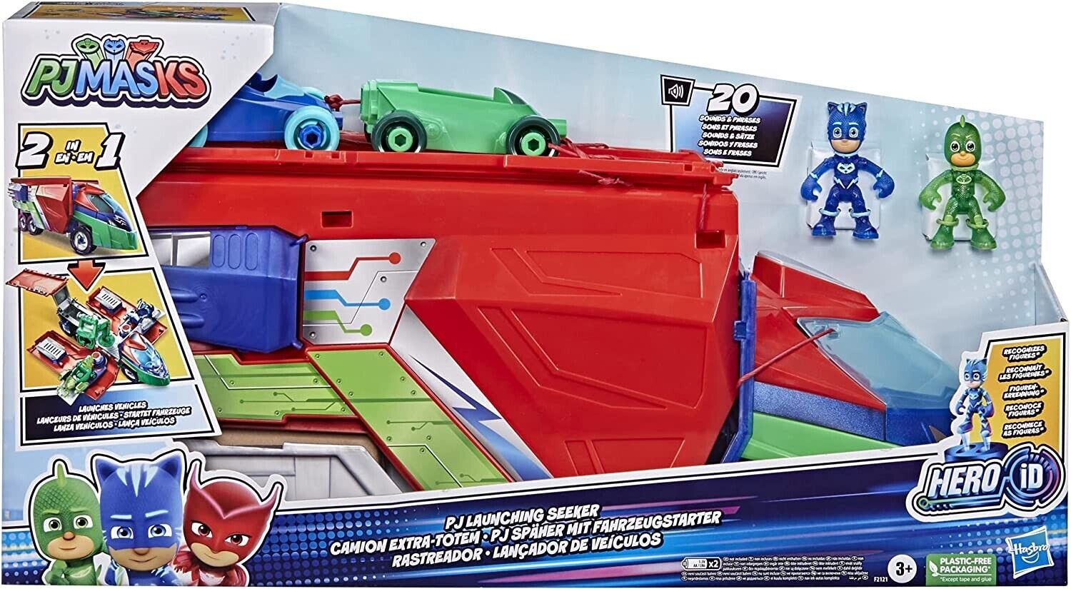 Action Figures Pj Masks PJ Masks Camion Lanciatore e 2 Veicoli F2121