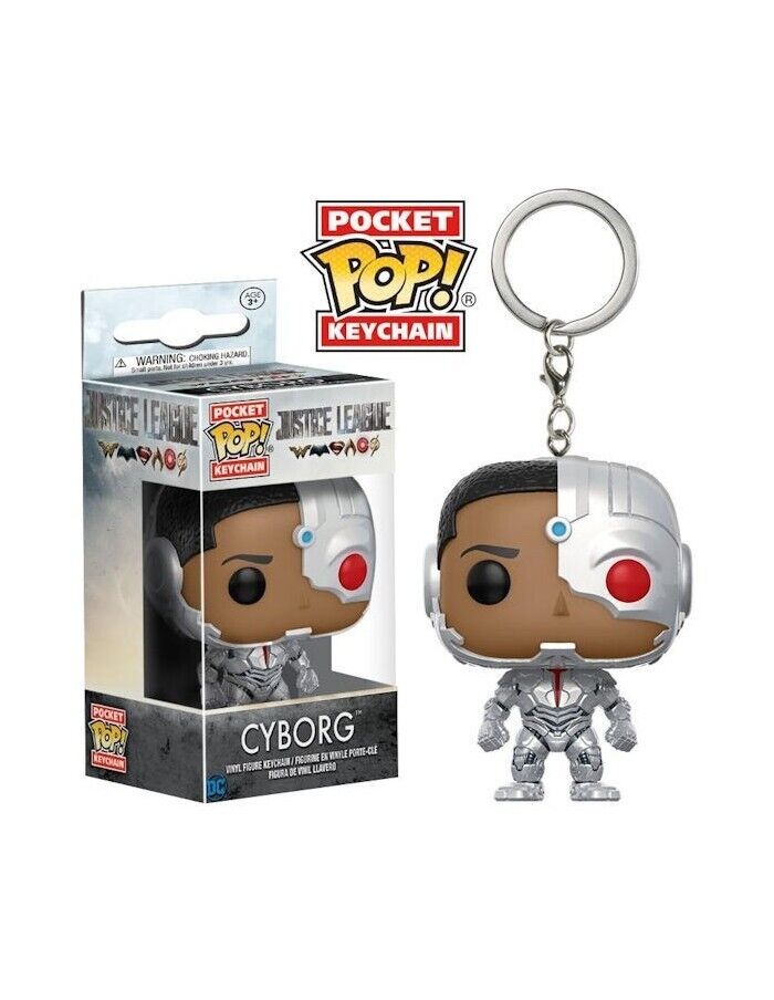 FUNKO POCKET POP KEYCHAIN PORTACHIAVI DC JUSTICE LEAGUE CYBORG NEW