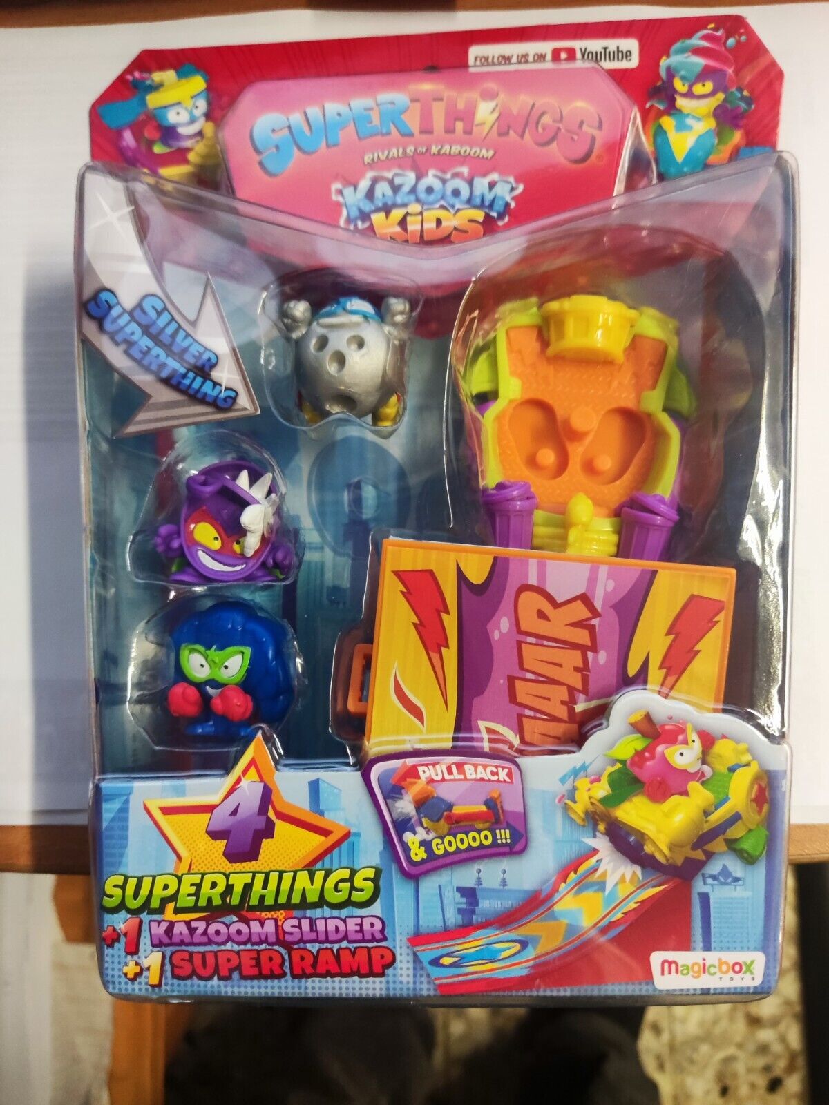SUPERTHINGS - Kazoom Kids - Rivals Of Kaboom - Pack 4 Figure + Kazoom Slider