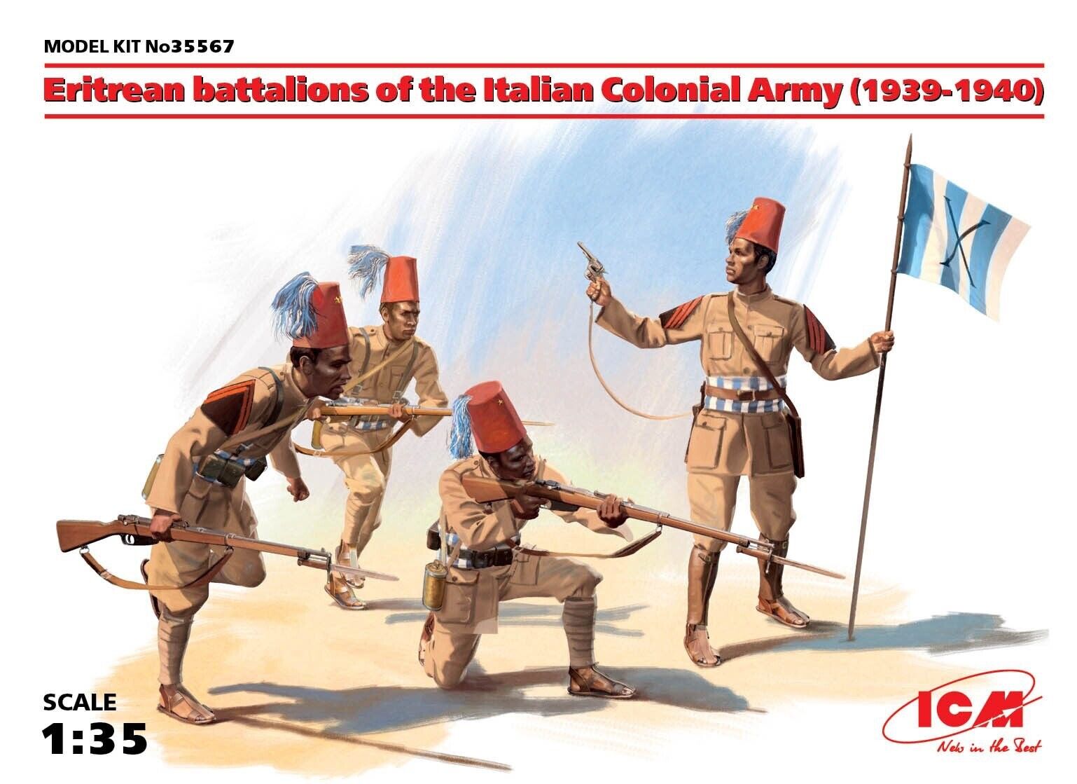 Eritrean Battalions Of Italian Colonial Army 1939-1940 4 Figures 1:35 Model Kit