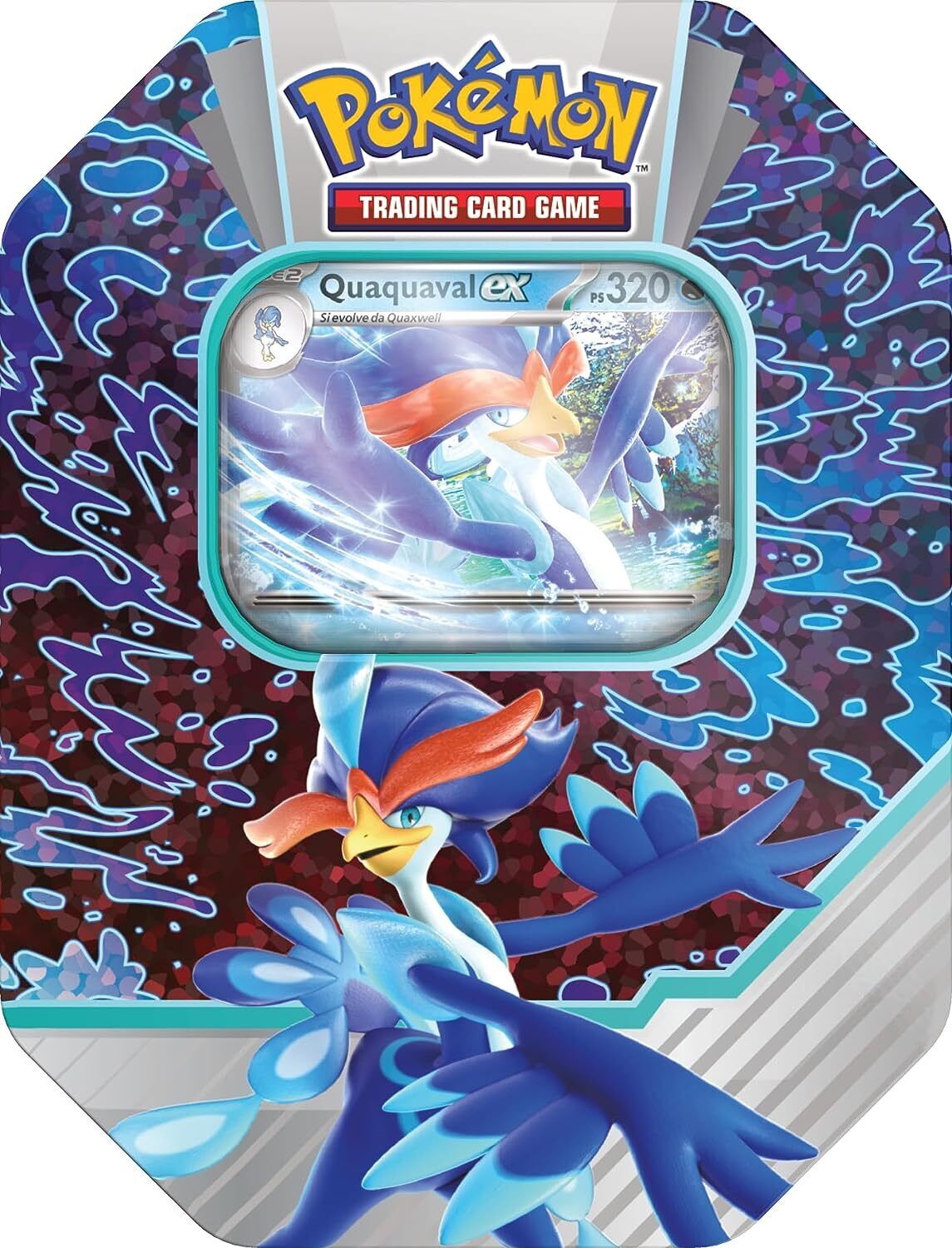 Pokemon Tin da collezione Compagni d'avventura di Paldea Quaquaval-ex - Edizione