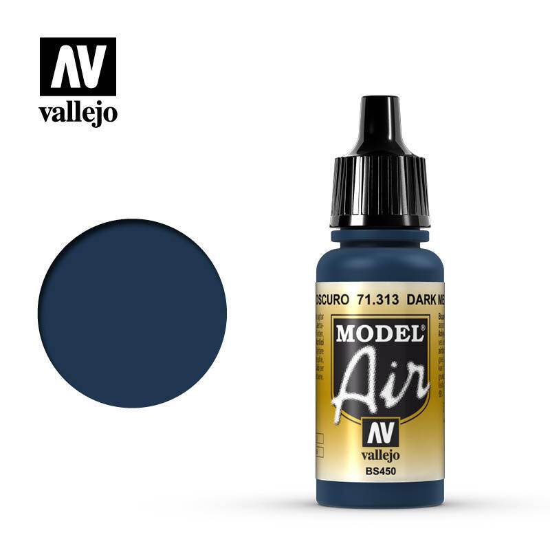 Vallejo Model Air Acrylic Airbrush Acrilico 71313 Dark Mediterrnean Blue VALLEJO