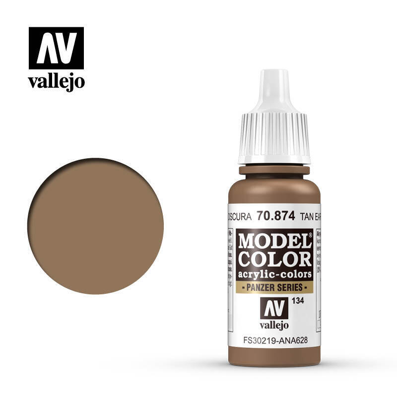 Valejo Model Color Acrylic Paint Colore Acrilico 134 Tan Earth 70874 VALLEJO