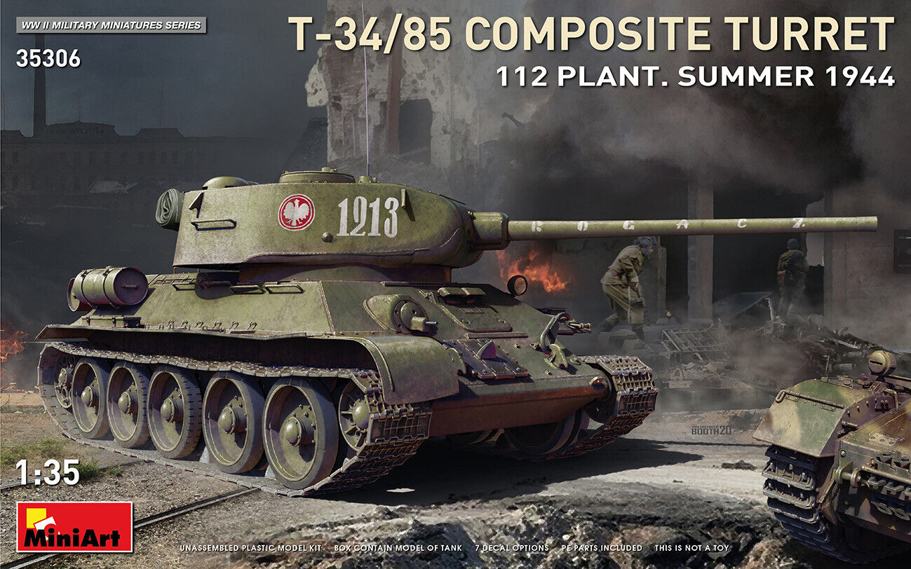 T-34-85 Composite Turret. 112 Plant. Summer 1944 Tank 1:35 Plastic Model Kit