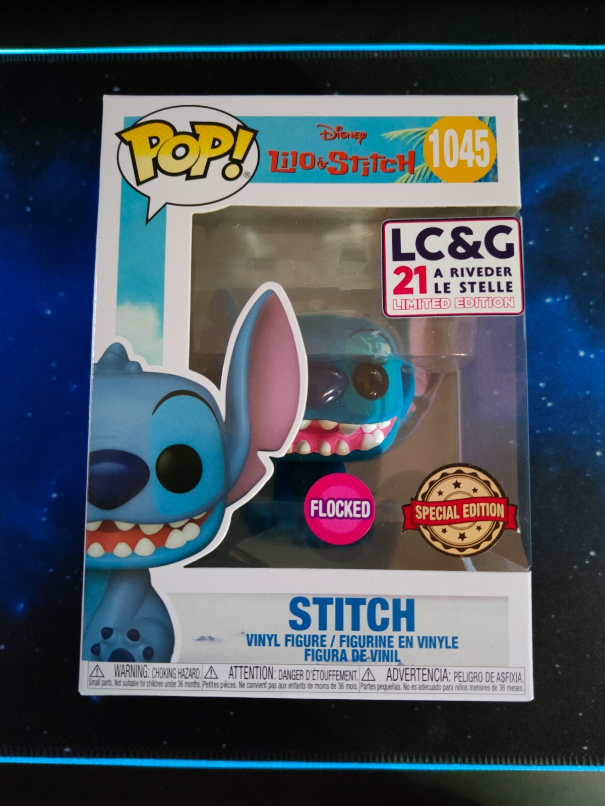 Funko Pop! Stitch 1045 Flocked Edizione Lucca comics & Games 2021 Nuovo