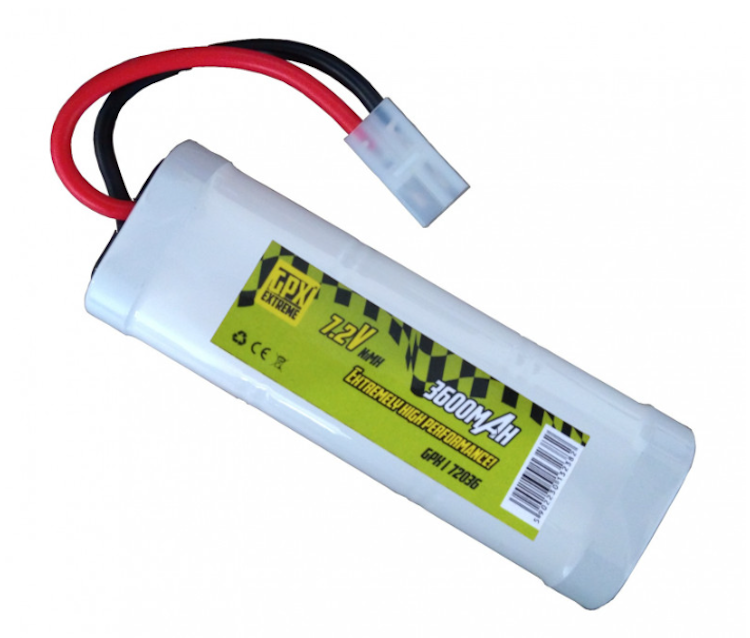 Batteria GPX Extreme NiMh 3600 mAh 7.2V Connettore Tamiya Grande