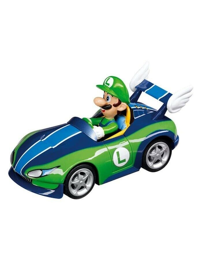 SUPER MARIO KART NINTENDO DS LUIGI WILD WING 1:43 MINI KART PULL BACK NEW