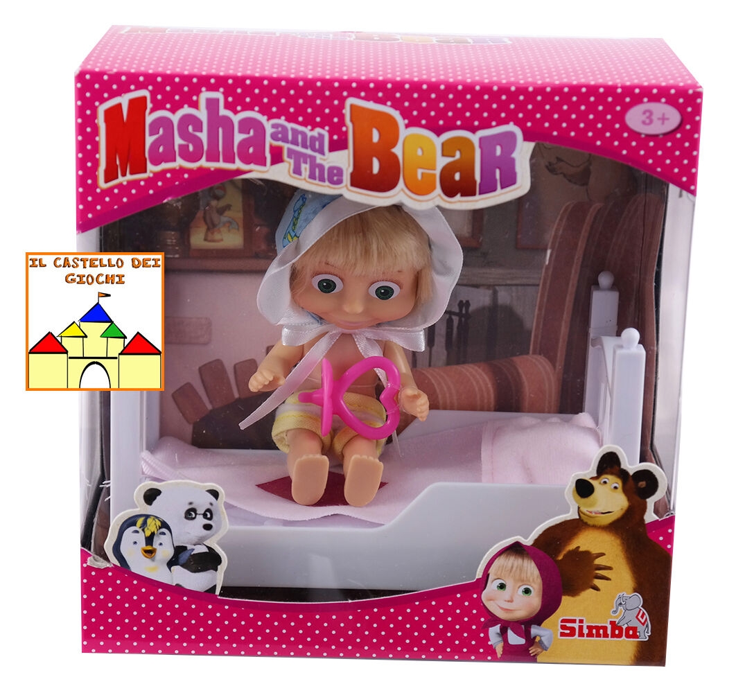 MASHA E L'ORSO Bambola Masha 12cm con Lettino by Simba